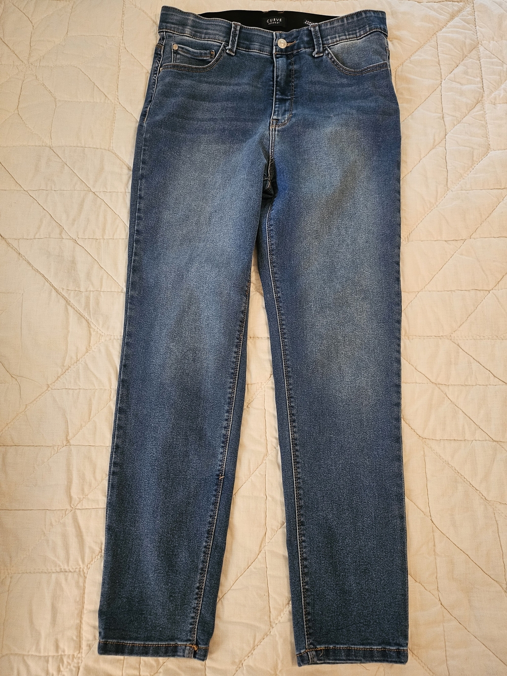 Curve Appeal Duomode High Rise Skinny Jeans w/ Comfort Waistband- Size 10/30